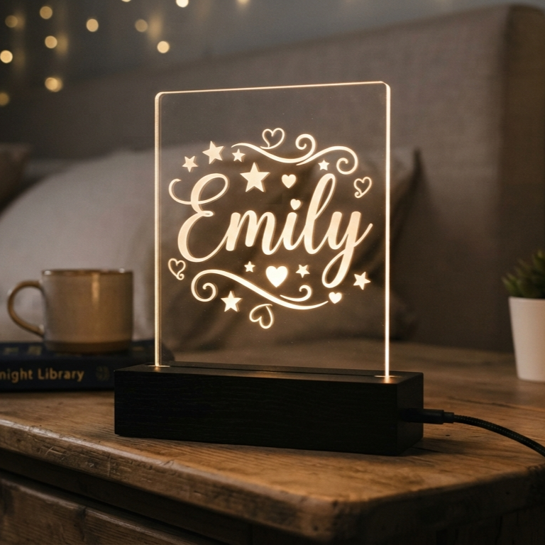 Personalized Acrylic Name Lamp – Custom LED Night Light