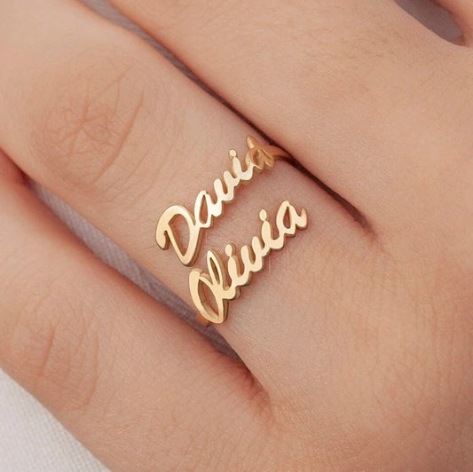 Double Name Customize Ring